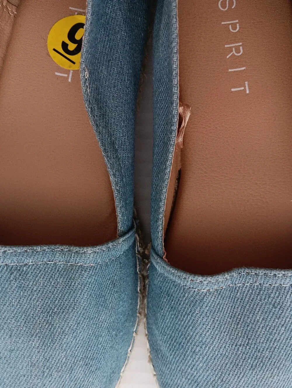 Esprit Wyoming Chambray  Light Blue Denim Espadrille  Almond Toe Sz 9M
